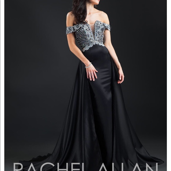 Rachel Allan Gown Black Dress - Picture 1 of 8
